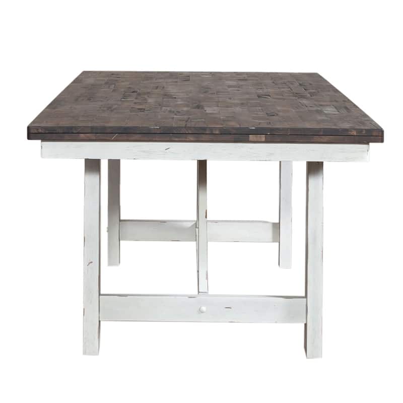 Farmhouse Fixed Top White Trestle Table for Dining Room 78" Length - Width 40" x Depth 78" x Height 30"