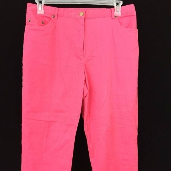 Shop Ruby Rd Capri Pant Size 12 Womens Pink Elastic Side Cotton