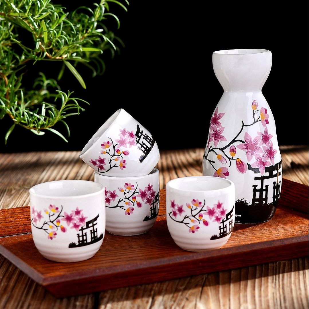 Japanese Sake Set  Japanese Porcelain Sake Set, 1 Serving Carafe