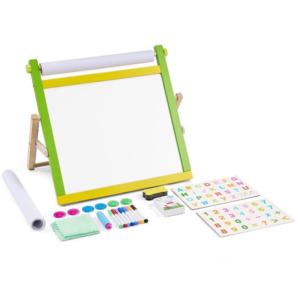 slide 2 of 11, Christmas Gift! 3-in-1 Tabletop Kids Art Easel Double-Sided Magnetic Whiteboard Chalkboard - Multi