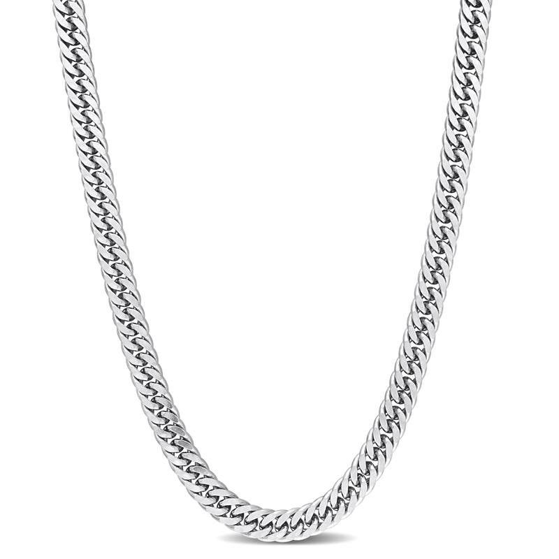 Miadora Sterling Silver Double Fancy Curb Link Necklace