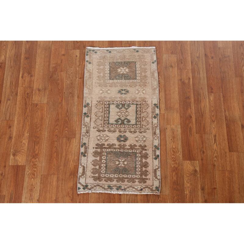 Antique Look Anatolian Turkish Oriental Rug Hand-knotted Wool Carpet - 1'7" x 2'10"