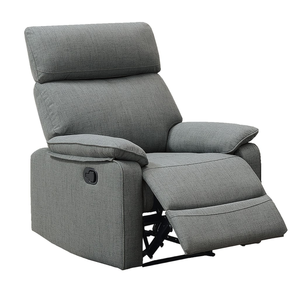 Gray Burlap Fabric Motion Recliner Chair
