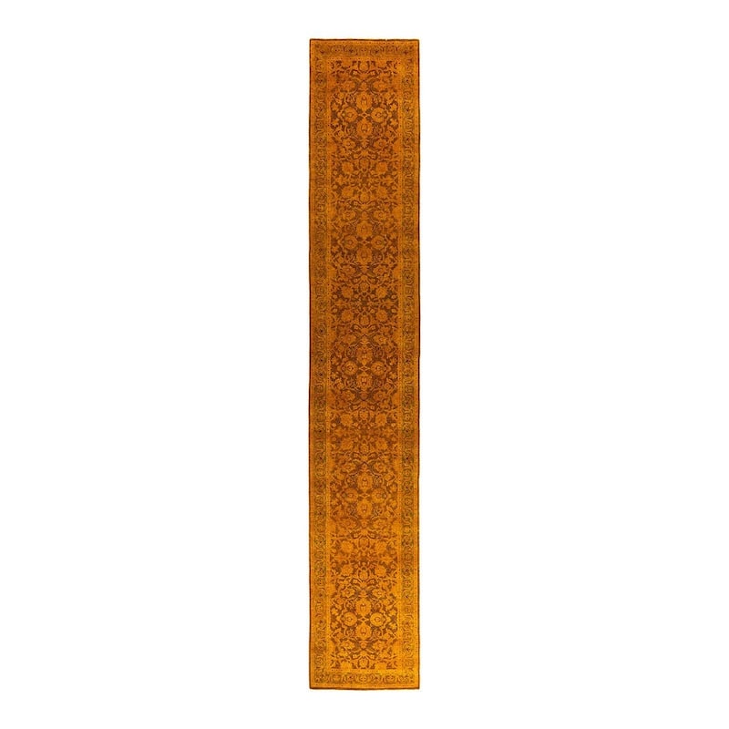 Overdyed, One-of-a-Kind Hand-Knotted Area Rug - Brown - 2' 7" x 15' 10"
