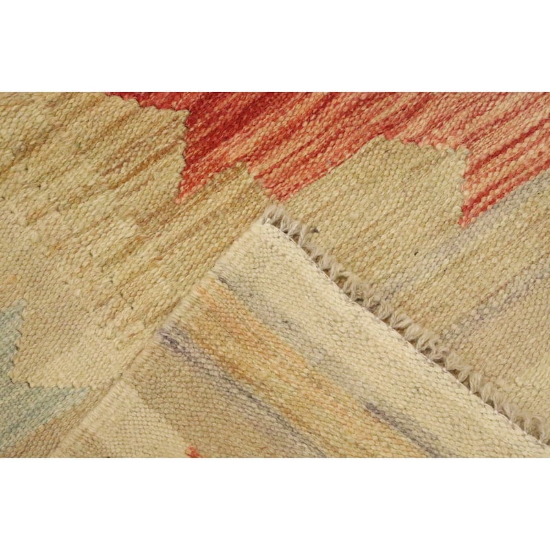 Hand Woven Oriental 100% Wool Carpet Southwestern Tribal Greys & Charcoal Kilim Area Rug - 6' 2'' X 3' 9''