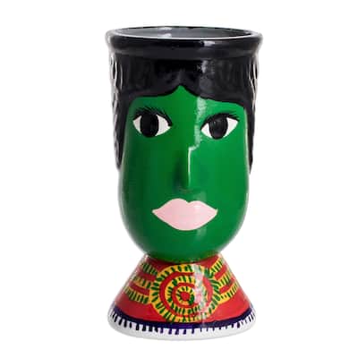 Novica Handmade St. Martin Ceramic Flower Pot