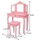 preview thumbnail 7 of 7, Kids Three-Sided Folding Mirror Dressing Table with Stool