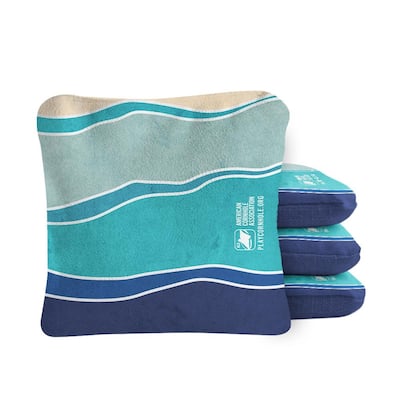 Multicolor Waves Blue Dual Sided Cornhole Bags