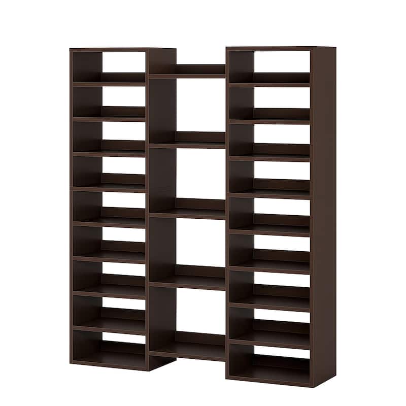 Wooden Shoe Rack, Freestanding Shoe Organizer with 23 Storage Shelves