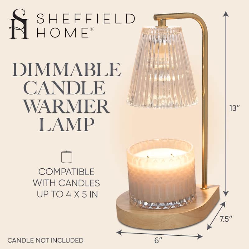 Sheffield Home Glass Candle Warmer Lamp, Flameless Candle and Wax Melter for Long-Lasting Fragrance