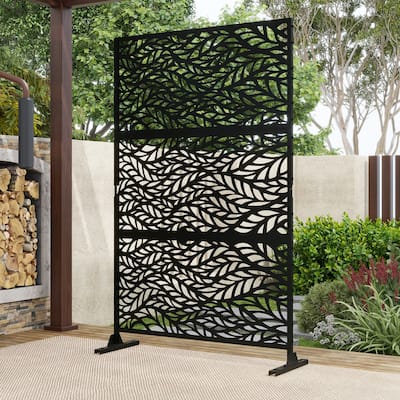 75'' x 47'' Privacy Metal Screen Fence Panel Leaf Blade Pattern