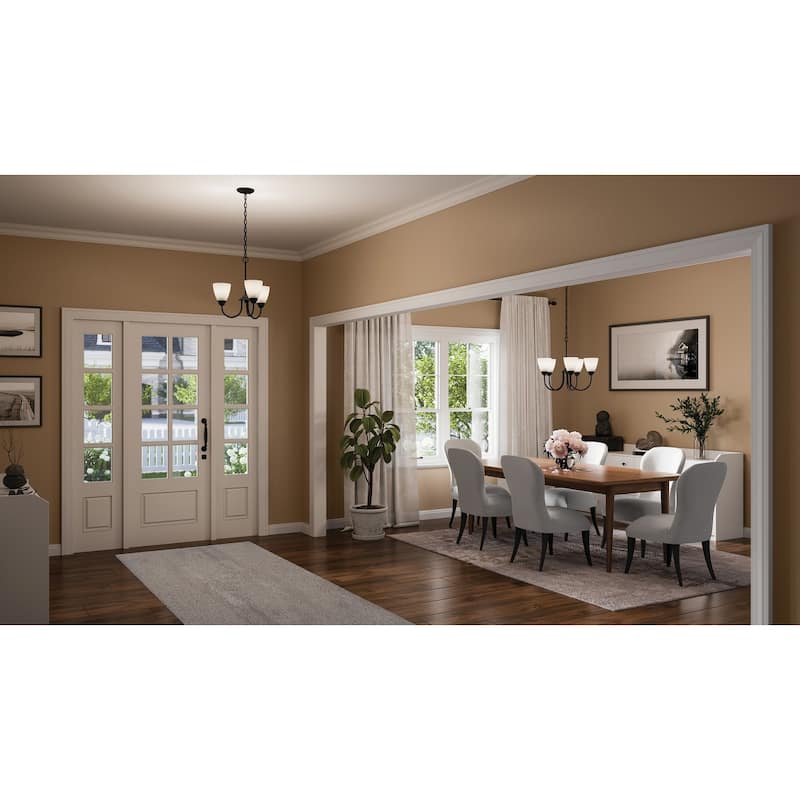 Kichler Lighting Jolie 3-Light Mini Chandelier with Satin Etched Glass in Black