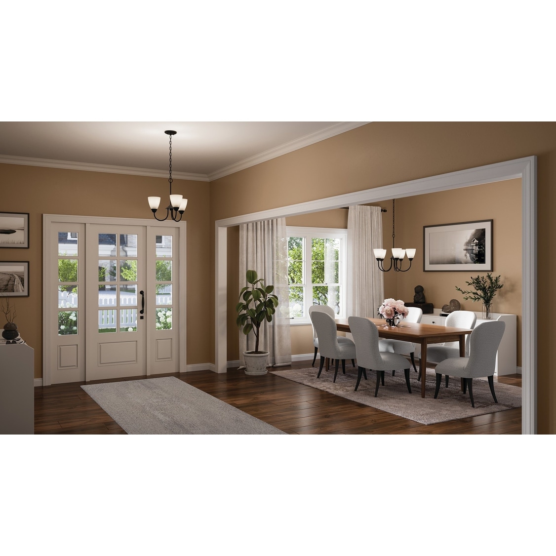 Kichler Lighting Jolie 3-Light Mini Chandelier with Satin Etched Glass in Black