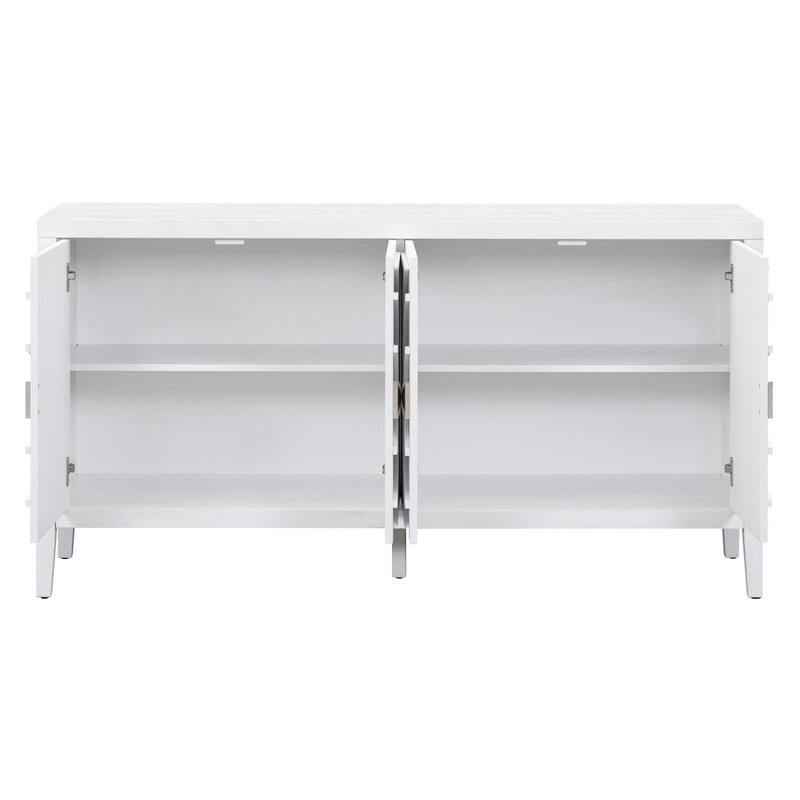 Retro Style Sideboard Cabinet with Adjustable Shelving and Metal Door Handle