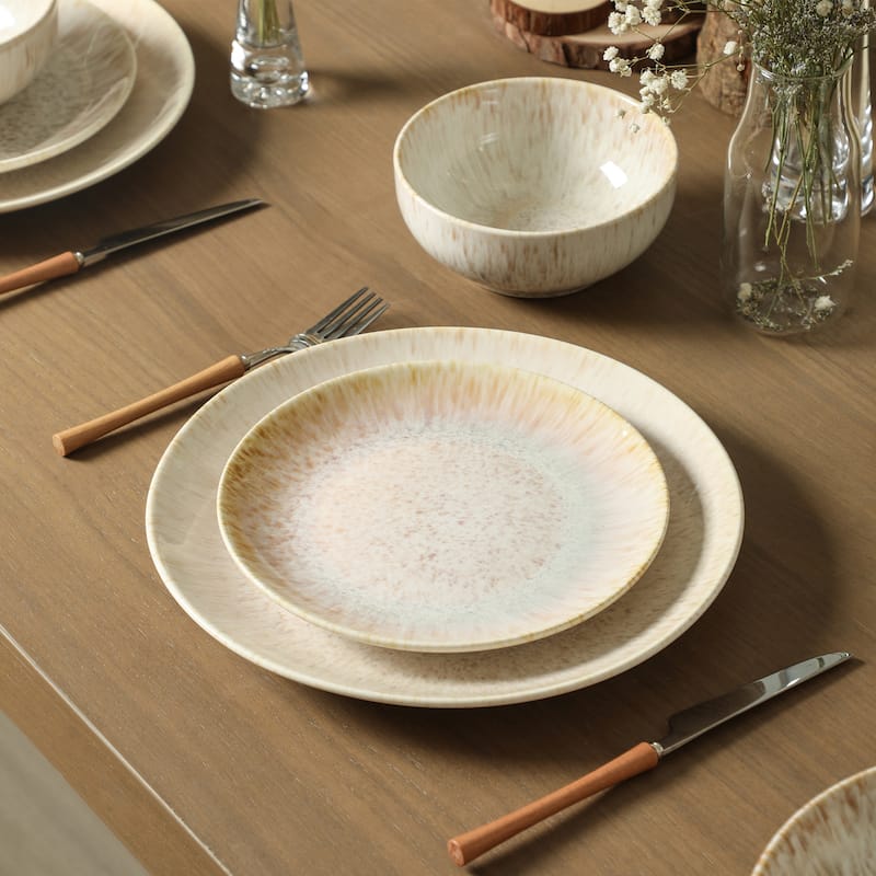 Stone Lain Riley Stoneware Dinnerware Set with Reactive Glaze