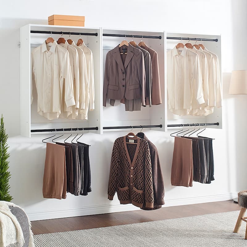 Devi Wall Mounted Wood Closet System - 13.78"D x 31.5"W x 45.28"H