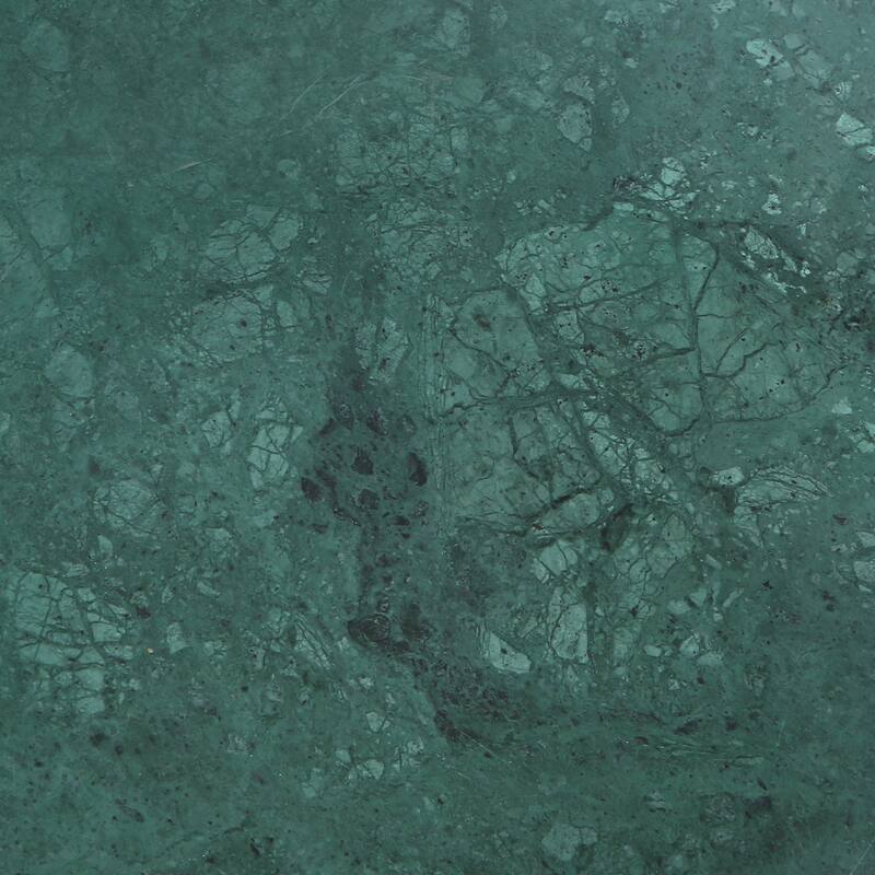 Walker Green Marble and Gold Round Side Table, 22"W x 22"D x 24"H by Sevita - 22"W x 22"D x 24"H