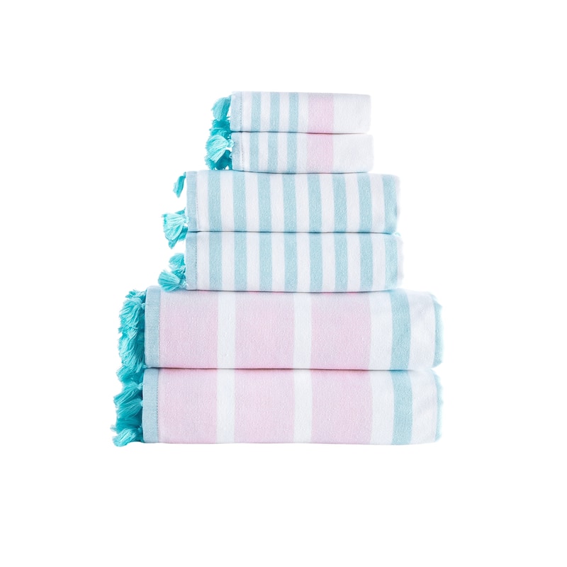 Brooks Brothers Turkish Pesthemal 6 pcs Towel Set - Pink