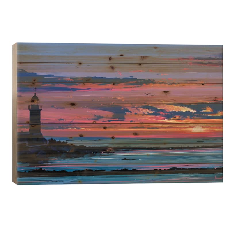 Guiding Light Print On Wood by Alena Aenami - Multi-Color - 18x26x1.5
