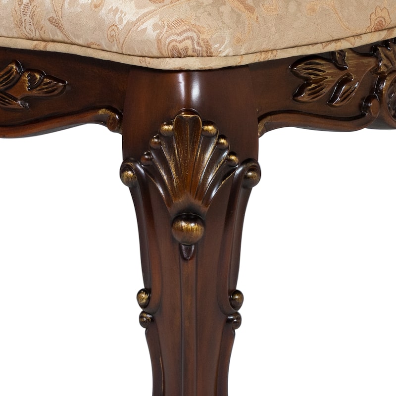 Abiba Traditional Brown Fabric Padded Side Chairs by Furniture of America (Set of 2)