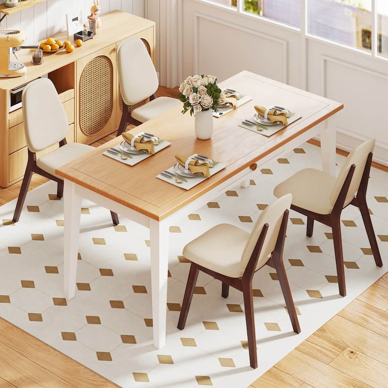 Costway Modern Dining Chair Set of 2/4 with Upholstered Backrest Seat