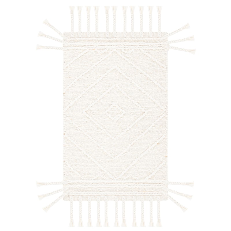 SAFAVIEH Handmade Natura Zekie Stripe Wool Rug - 2' x 3' - Ivory