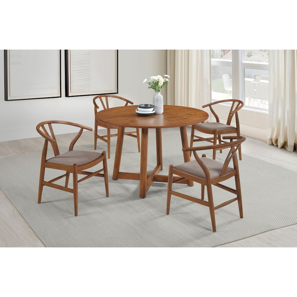 Guinea Walnut 5-piece Solid Wood Dining Set