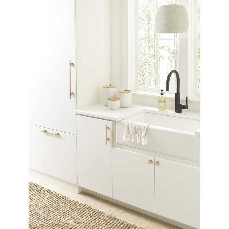 Transcendent 6-5/16 in (160 mm) Center-to-Center Matte Gold Cabinet Pull - 6.3125