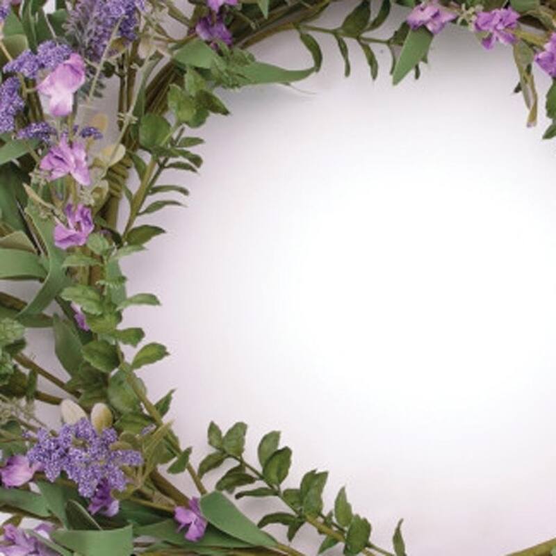 HomeRoots 21" Purple And Green Mixed Assortment Artificial Wreath