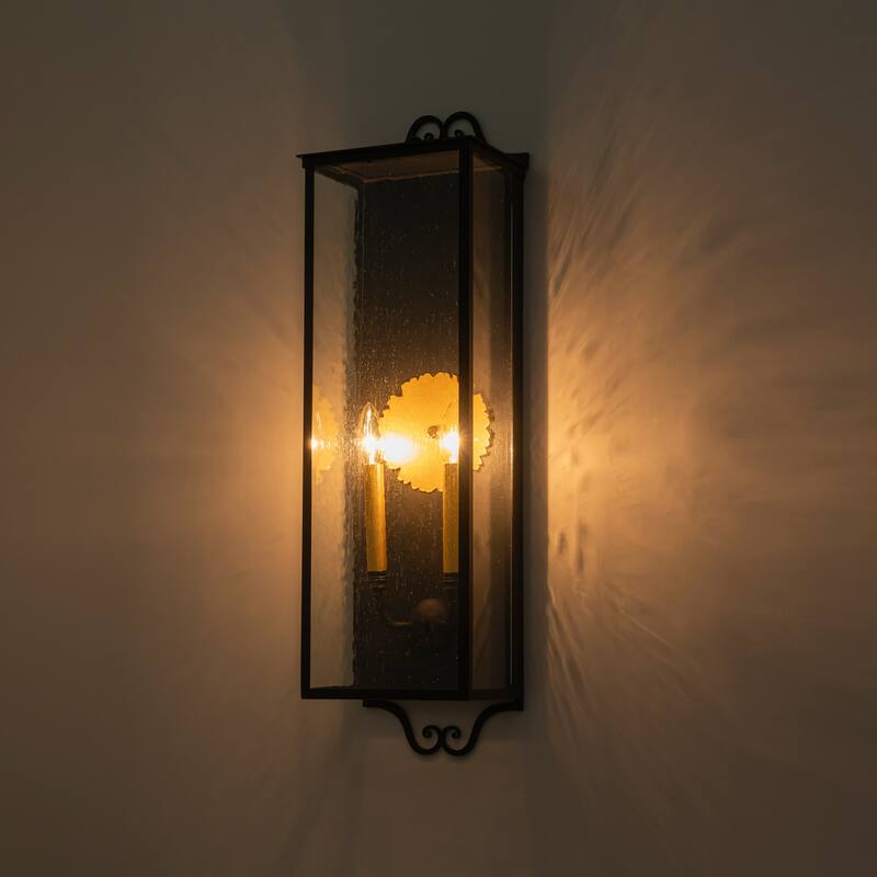 C Cattleya 35 inch Large Outdoor Wall Lantern with Seeded Glass
