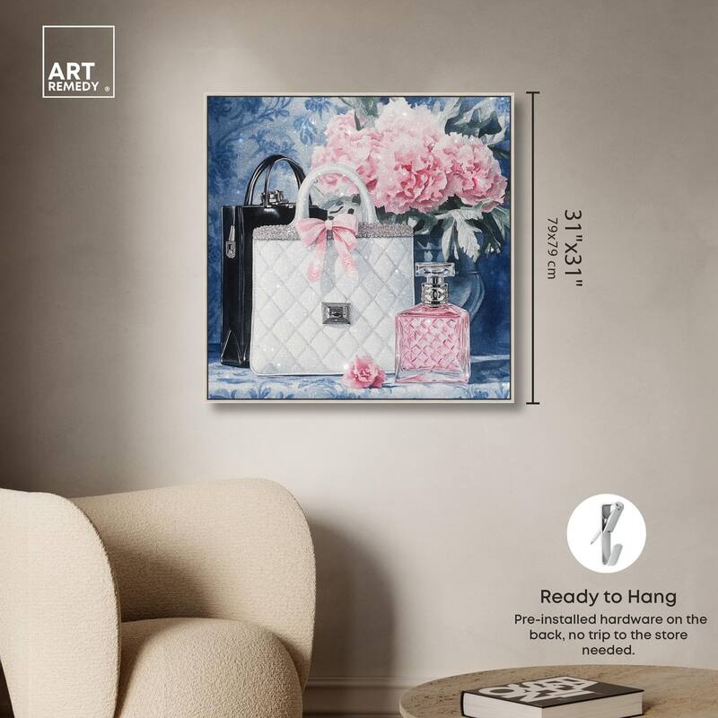 Pink Porcelain Purse and Perfume Canvas by Art Remedy