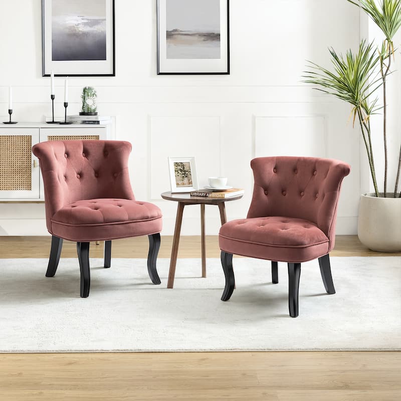 Christi Vibrant Tufted Velvet Upholstered Accent Chairs Set of 2 by HULALA HOME
