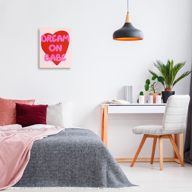 Stupell Dream On Babe Red Heart Canvas Wall Art Design By House of Lulu
