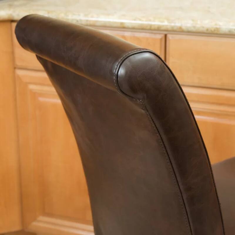 25.5'' inch Upholstered Counter Stool with Solid Wood Frame (Set of 2)