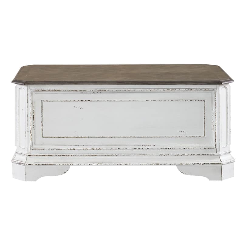 Magnolia Manor Antique White Storage Trunk