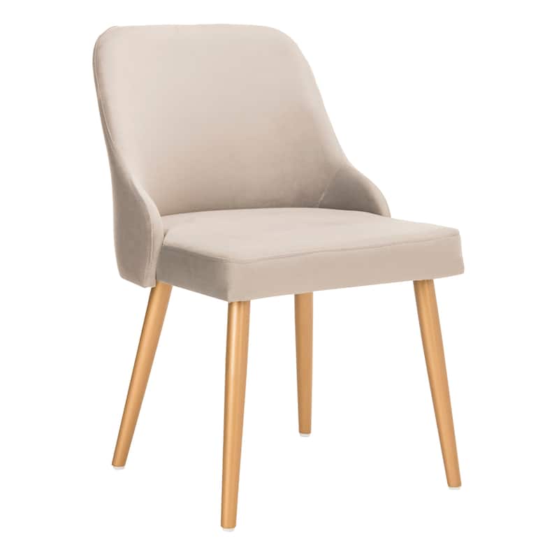 SAFAVIEH Nobie 18.3" Upholstered Dining Chair - Grey / Gold (Set of 2) - 21" x 22" x 31" - 21Wx22Dx31H