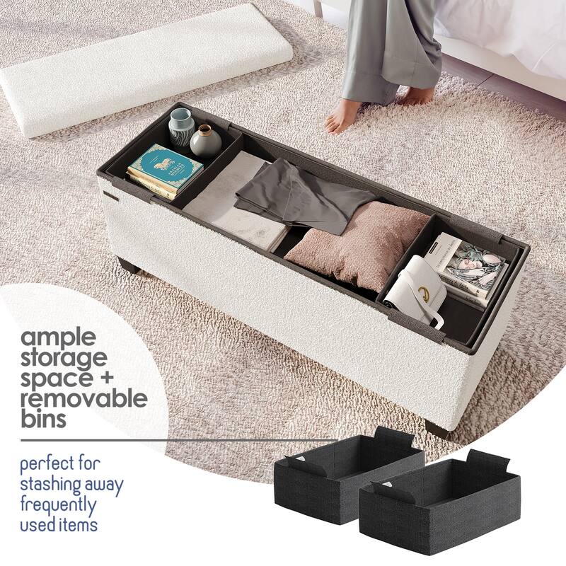 Emperyan Storage Bench for Living Room, Small Ottoman Foot Rest