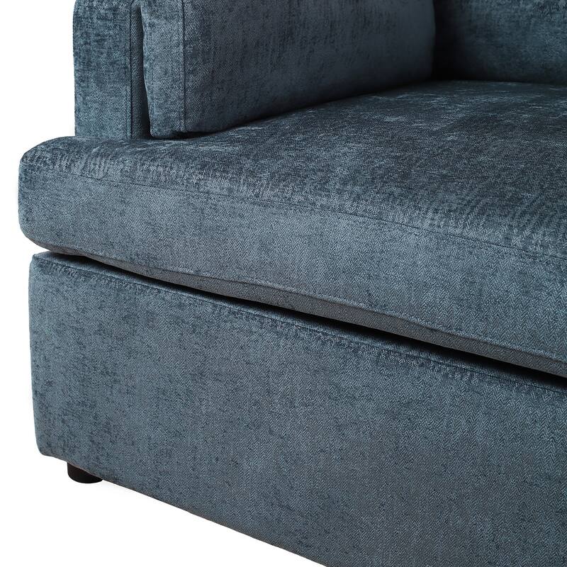 Modern 37" Accent chair with Plastic Legs and Pillows for Living Room