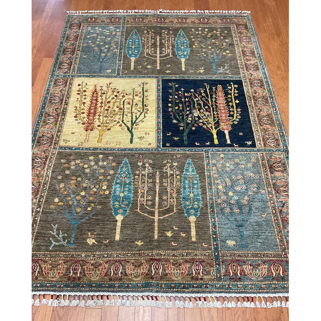 HERAT ORIENTAL Handmade Afghan Mogul Design Wool Rug - 5'6" x 7'10"