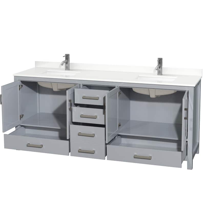 Wyndham Collection WCS141480D-QTZ-UNSMXX Sheffield 80" Free Standing