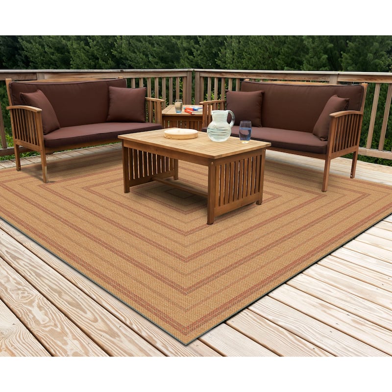 Liora Manne Sahara Multi Border Indoor/Outdoor Rug