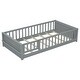 preview thumbnail 12 of 58, Twin size Floor Platform Bed with Built-in Book Storage Rack,Door