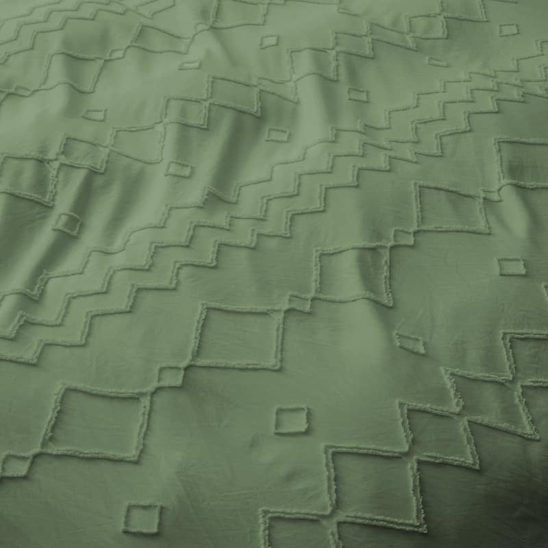 Clipped Jacquard Diamond Geometric Duvet Cover Set