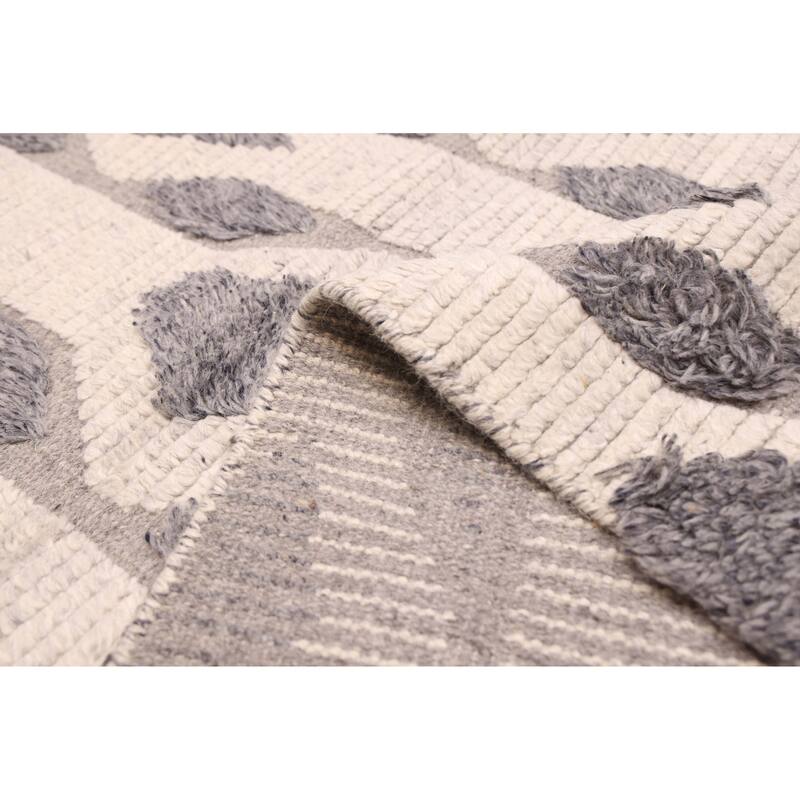 ECARPETGALLERY Hand-knotted Tangier Cream Wool Rug - 5'0 x 7'10