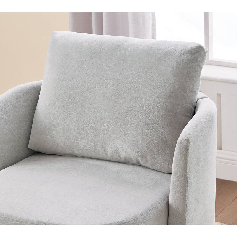 360° Swivel Chair,Accent Barrel Armchair, Upholstered Swivel Sofa Chair with Curved Design for Living Room, Bedroom
