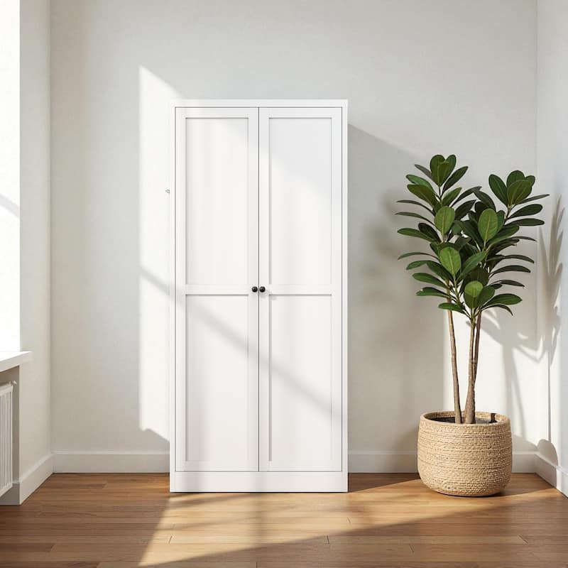 61" Metal Kitchen Pantry Cabinet with 4 Adjustable Shelves, Heavy-Duty Freestanding Storage Organizer for Kitchen