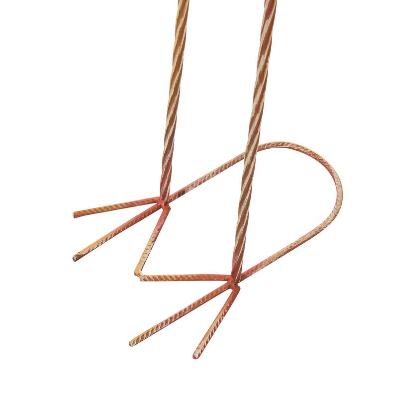 Pink Metal Indoor Outdoor Standing Flamingo Decorative Garden Sculpture with Yellow Accents and Coiled U Shaped Feet (Set of 2)