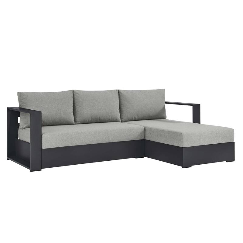 Tahoe Patio Aluminum 2-Piece Right-Facing Chaise Sectional Sofa Set - Grey