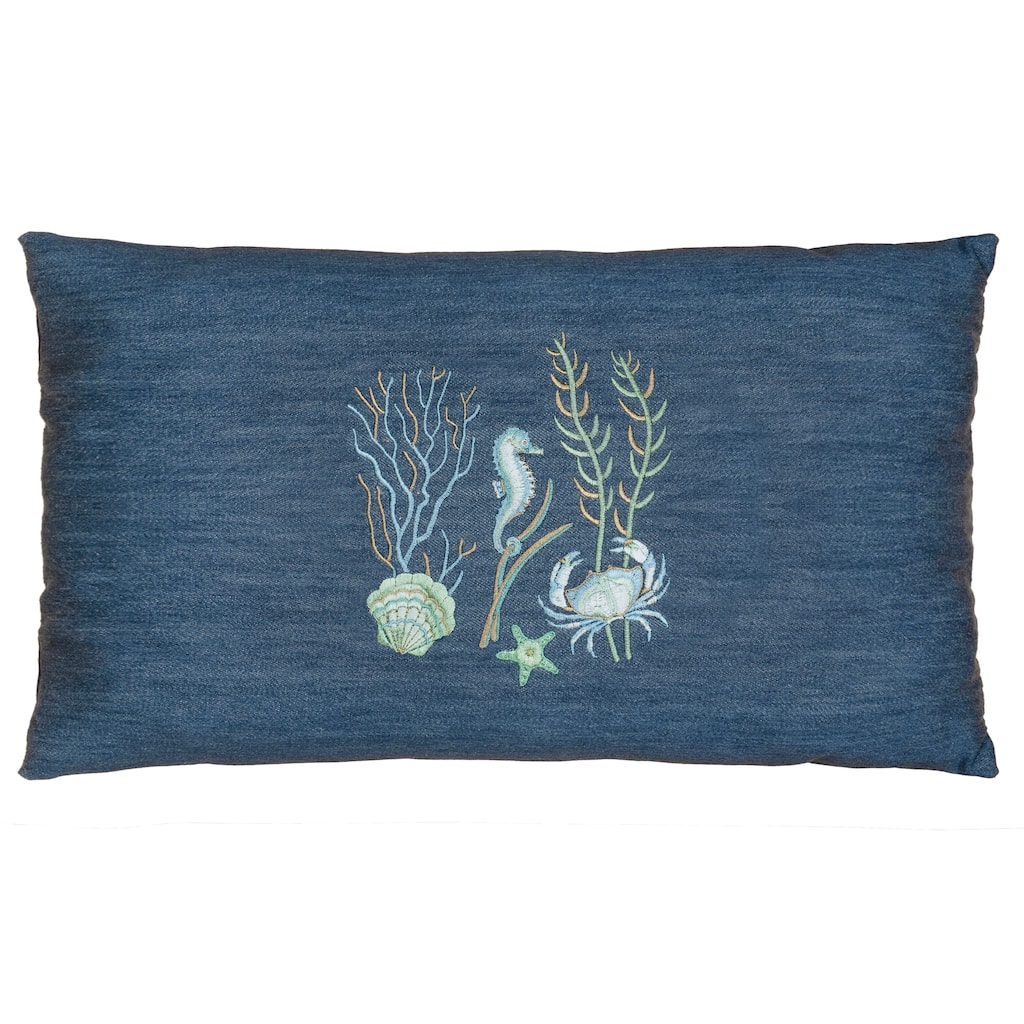 Authentic Hotel and Spa Denim Decorative Pillow Cover, 13" x 21"