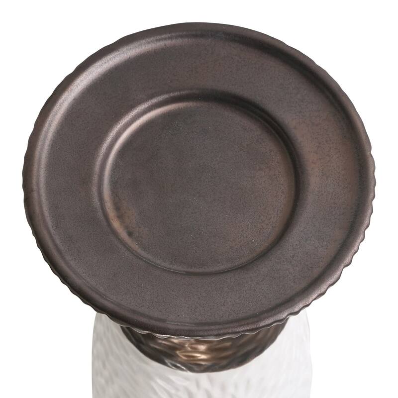 American Art Decor Twin Crucibles 2-Piece Table Top Candle Holder Set in Black - 15.25" x 4.5", 12" x 4.5"